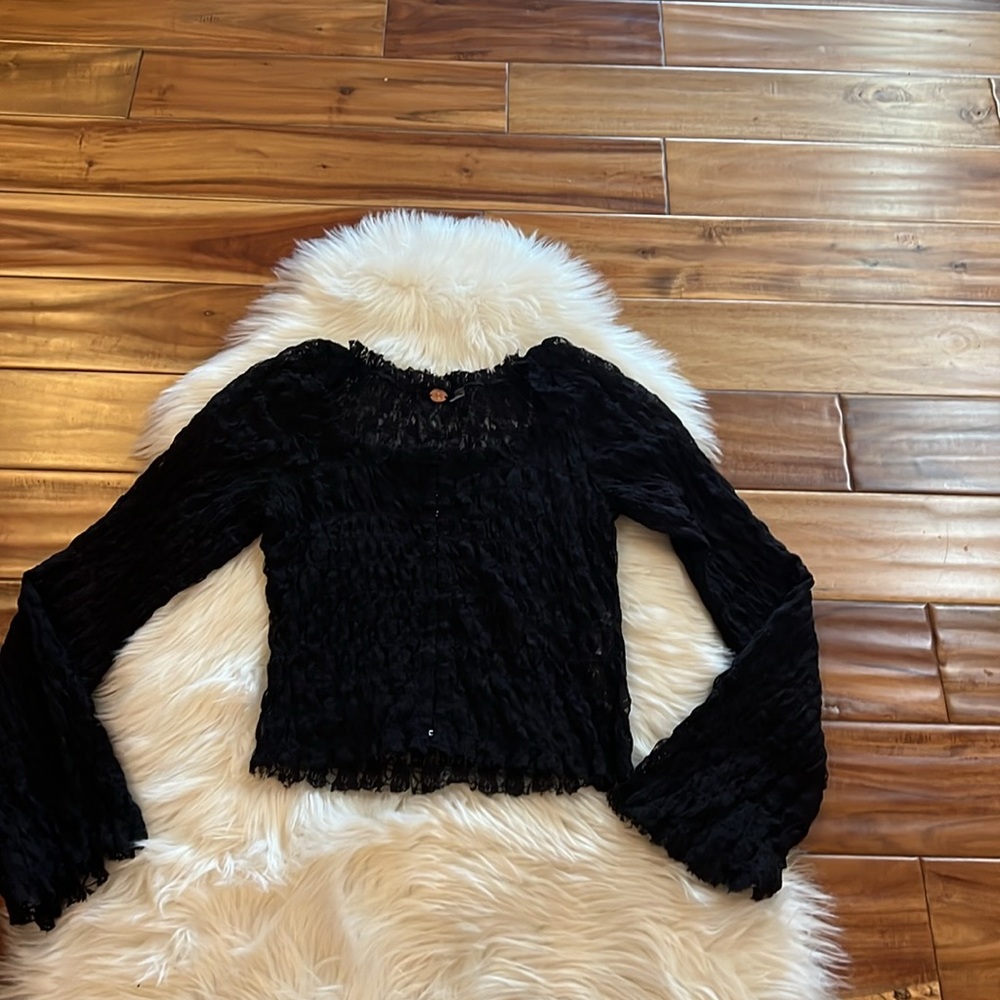 Free People Madison Top in Black Sz Medium - Picture 6 of 13